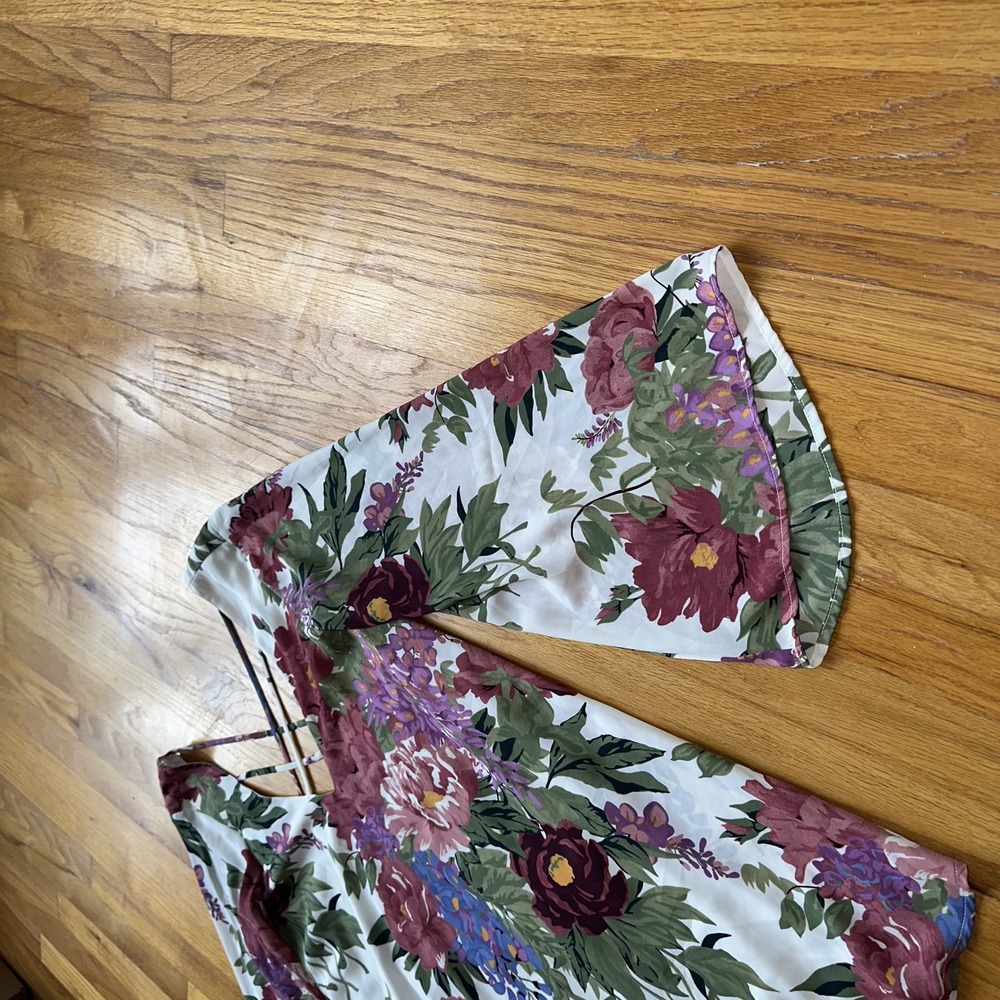 Show Me Your Mumu Dress XS White Pink Floral Joni Flow Bell Sleeve Boho Coquette - Picture 5 of 7